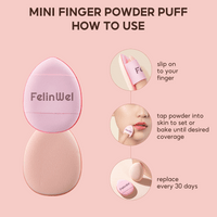 FelinWel - Juego de esponjas para dedos de tamaño mini, esponja de maquillaje, corrector facial, base para detalles 
