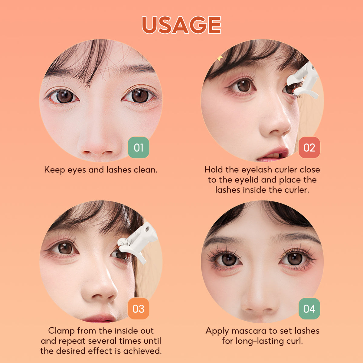 FelinWel - Rizador de pestañas portátil, gran angular y rizador de pestañas parcial con diseño de agarre cómodo 