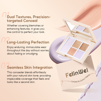 FelinWel Color Corrector + Setting Powder Palette for Dark Circles, Redness & Blemishes