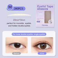 FelinWel Invisible Double Eyelid Tape – 240 Pcs, Waterproof, for Hooded & Mono-Lids