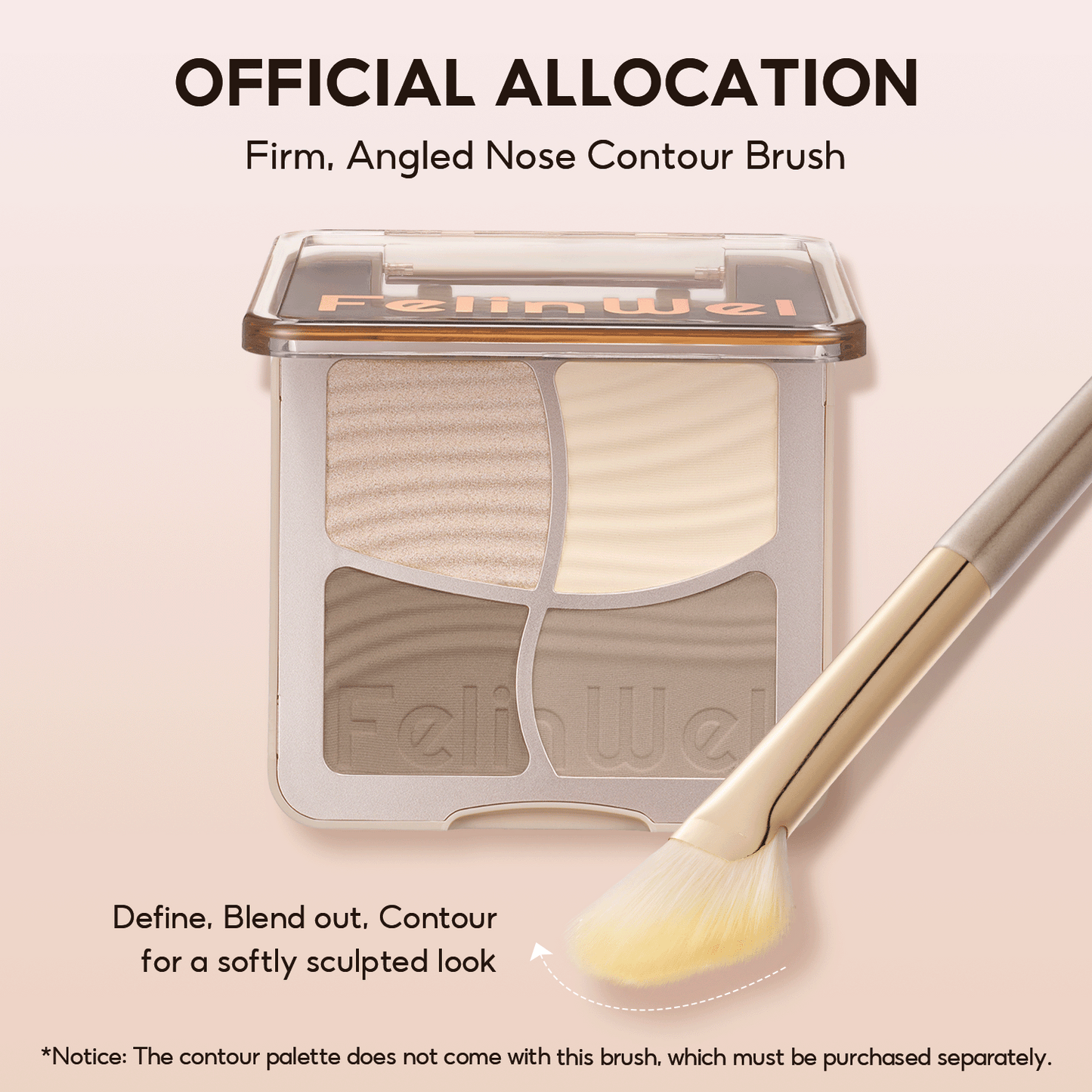 FelinWel 4 colores resaltador contorno paleta maquillaje 3D bronceador mate contorno polvo 