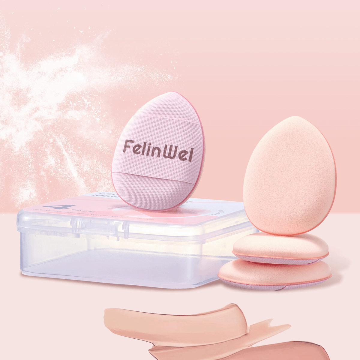 FelinWel - Juego de esponjas para dedos de tamaño mini, esponja de maquillaje, corrector facial, base para detalles 