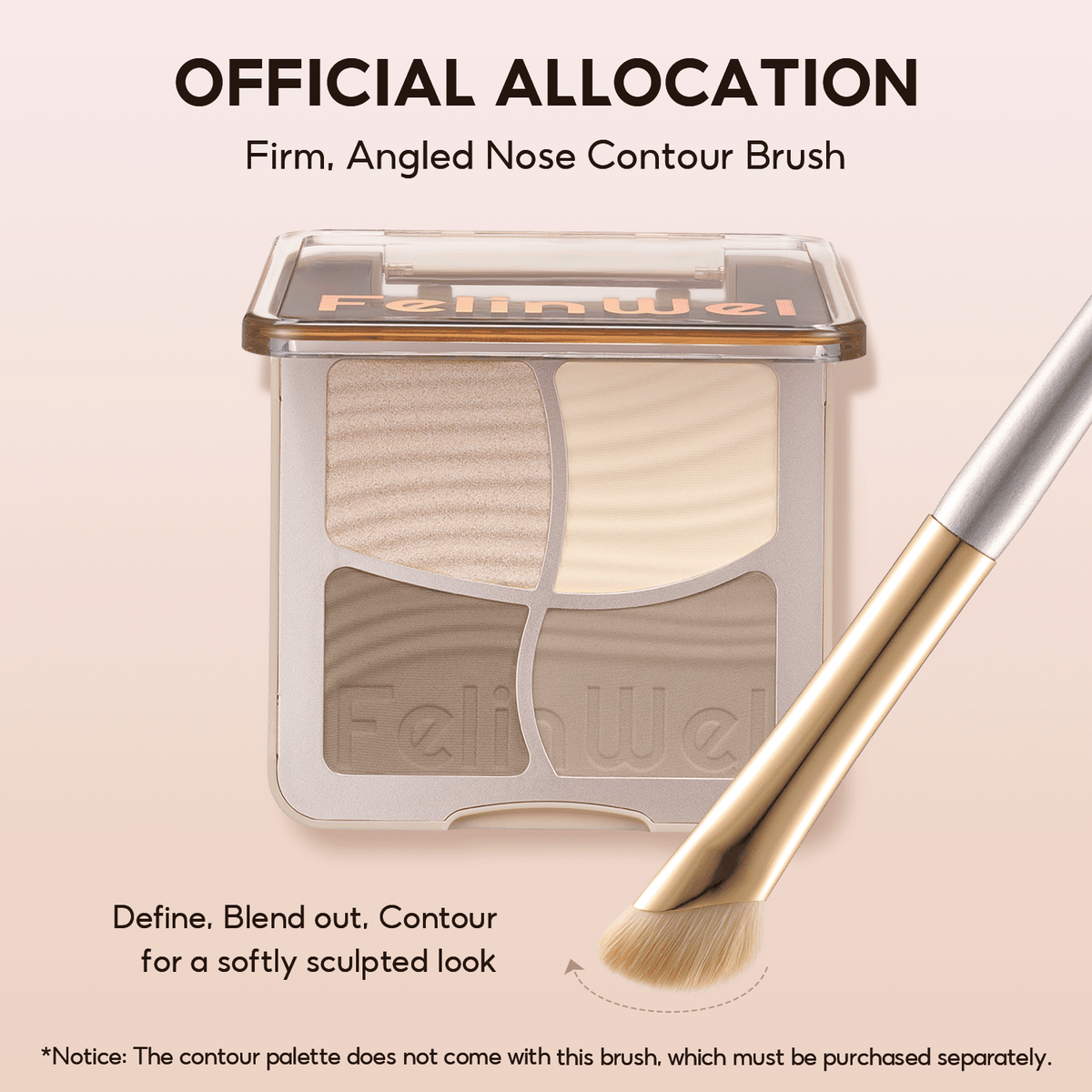 FelinWel 4 colores resaltador contorno paleta maquillaje 3D bronceador mate contorno polvo 