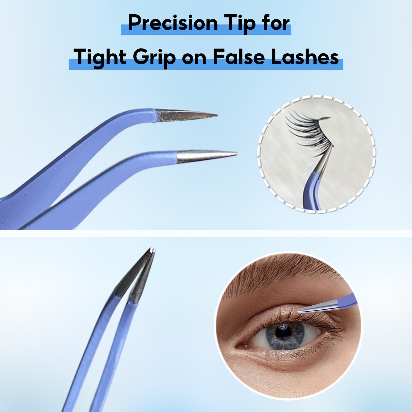 FelinWel Tweezers and Glue Set for Applying False Eyelashes