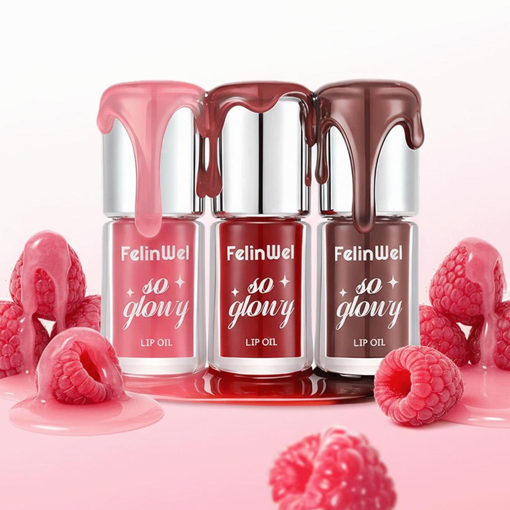 FelinWel Moisturizing Lip Oil with Glossy and Sheer Finish, Blur-Glowy Texture