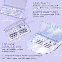 FelinWel Pestañas postizas en racimo para extensión de pestañas DIY 