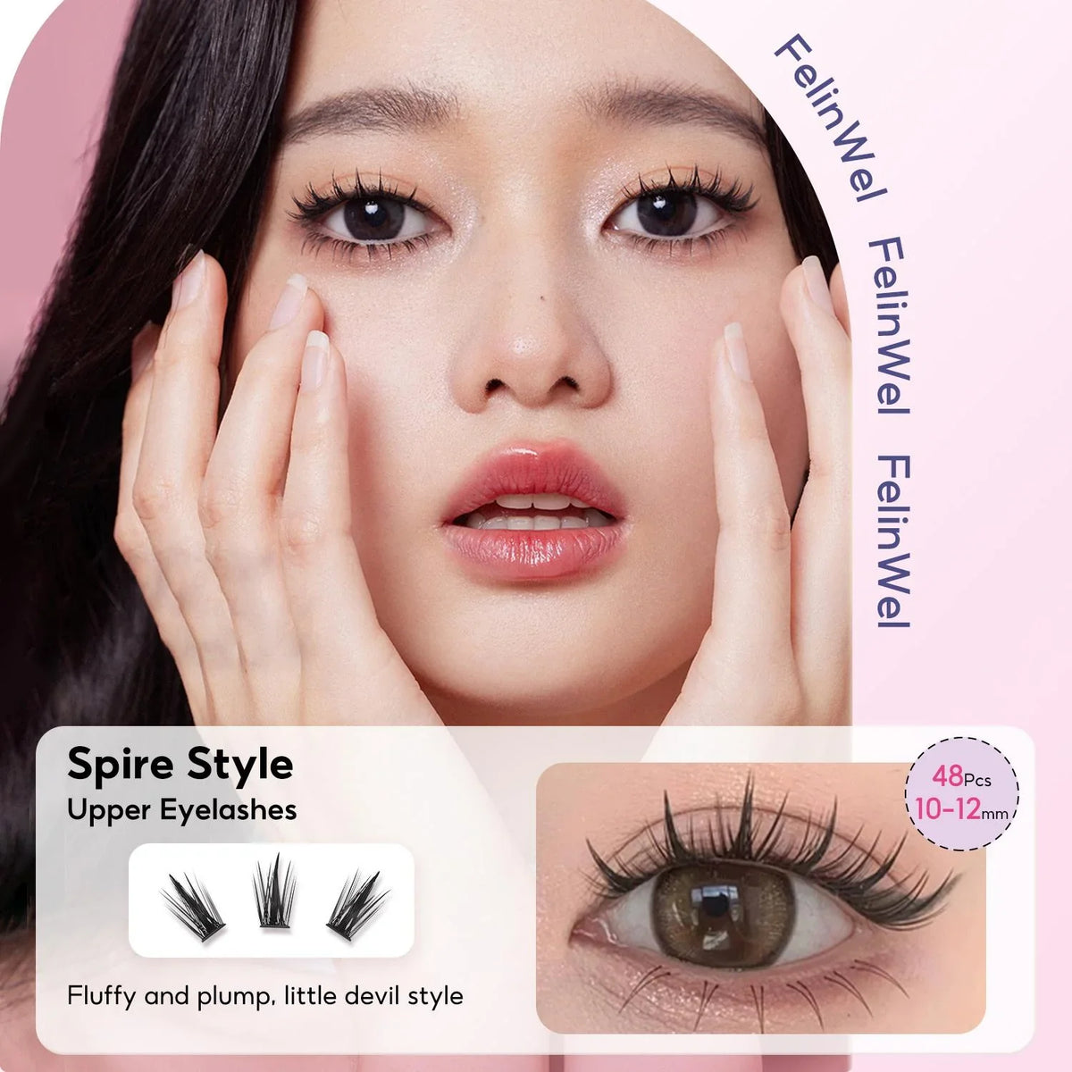 FelinWel 154-Pcs DIY Cluster Lash Kit – 4 Styles, Natural to Mega