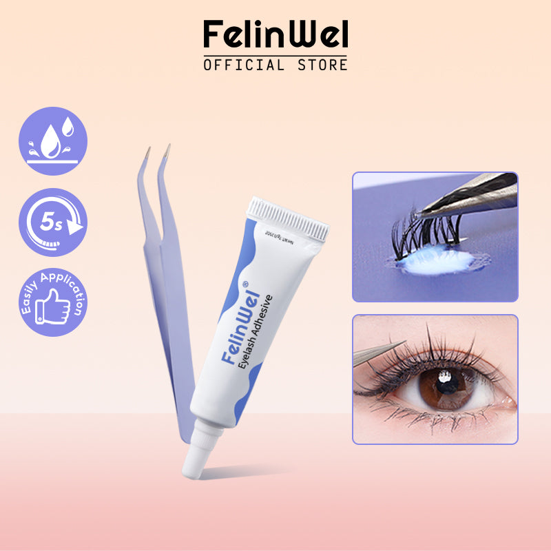 FelinWel Tweezers and Glue Set for Applying False Eyelashes