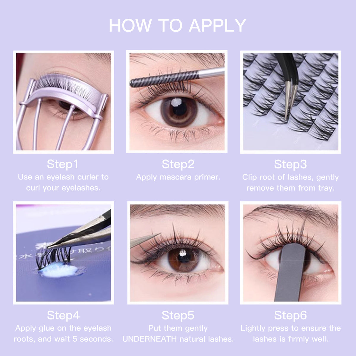 FelinWel Pestañas postizas en racimo para extensión de pestañas DIY 