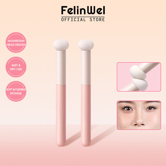 FelinWel - Brocha correctora con cabeza de hongo, brocha esponja de maquillaje 