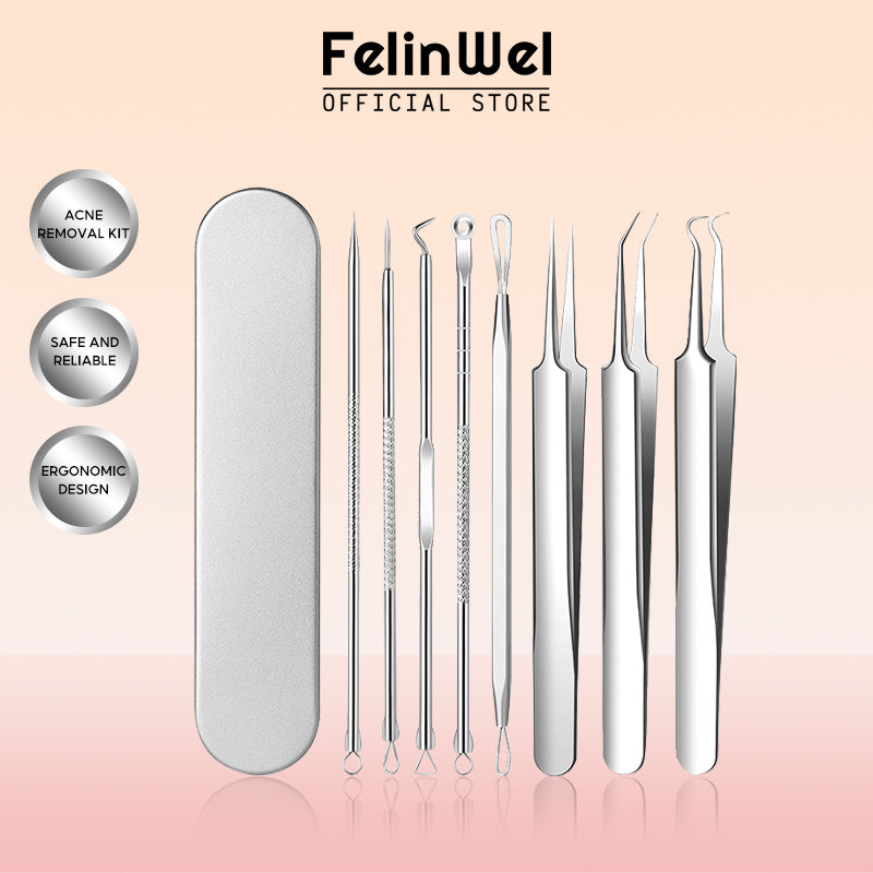FelinWel - Kit para espinillas Besi Picit Jerawat Eliminación de espinillas y acné