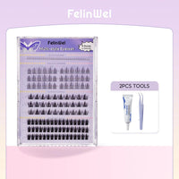 FelinWel 154-Pcs DIY Cluster Lash Kit – 4 Styles, Natural to Mega